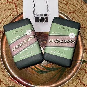 CASTELBEL LIMITED EDITION Luxury Triple Milled Sandalwood Scented Soap Bars 2pk